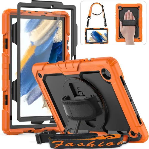Vista 9 de HXCASEAC Funda para Samsung Galaxy Tab A9 de 8,7 pulgadas, protectora con protector de pantalla/correa de mano/soporte para bolígrafo, resistente a