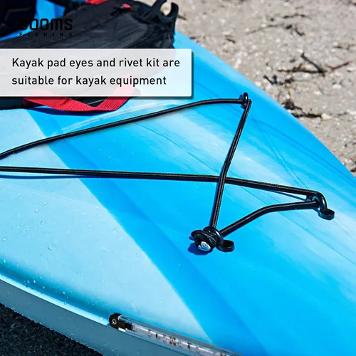 Vista 2 de Booms Fishing MA1 Kayak Pad Eye Tri-Grip Kit de remaches, negro