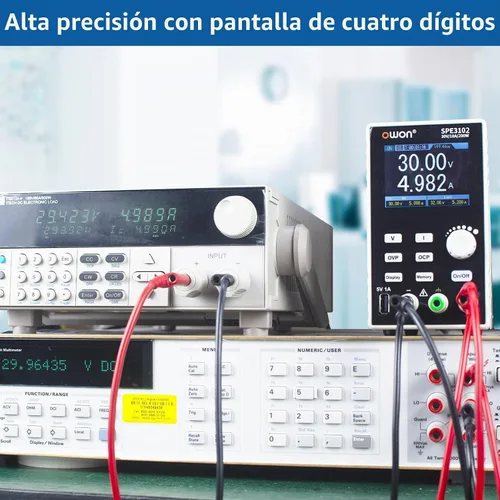 Vista 2 de OWON SPE3102 Fuente de alimentación programable de laboratorio (0-30V 0-10 A), fuente de alimentación CC de banco de 200 W con pantalla LCD de 2.8