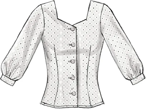 Vista 6 de McCall Pattern - Blusa con puños fruncidos para mujer, tallas 6-14, patrón de costura