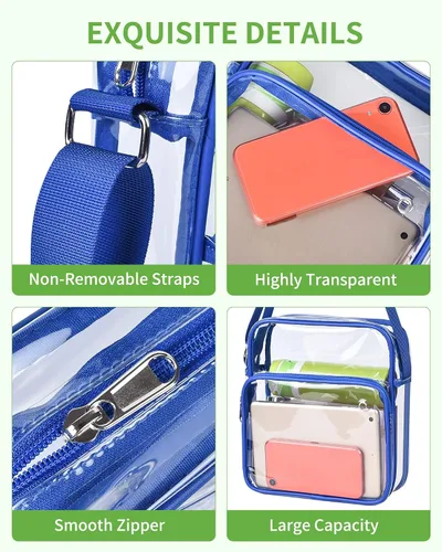 Vista 4 de MAY TREE Clear Messenger Bag Stadium Approved Clear Bag Purse for Stadium Events Concert Sport Work
