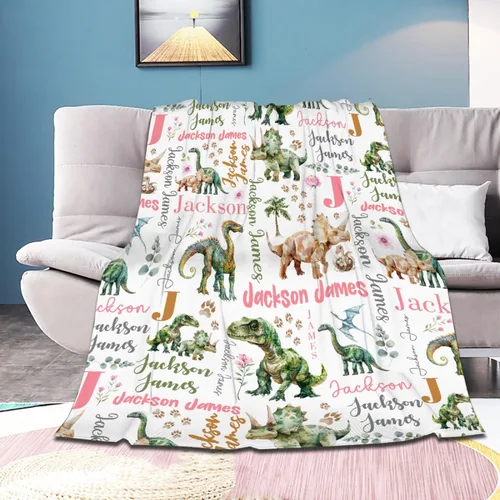 Vista 31 de Manta de bebé de esqueletos de dinosaurios de neón retro de los años 80, regalos para niños y niñas, decoración de dinosaurios, felpa suave