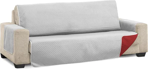 Vista 9 de Martina Home Diamond Quilted Sofa Cover Reversible Beige Brown 4 Seater 190cm