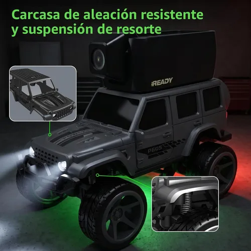 Vista 4 de 1/64 FPV Mini RC Car Truck Camera Toys with LCD Screen for Kids Adults Gift Dark Gray