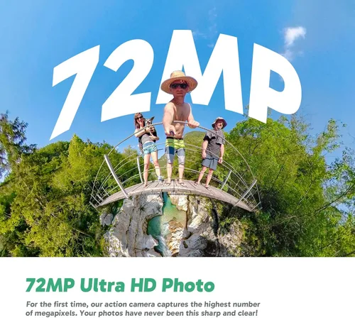Vista 5 de AKASO Cámara de acción 360° resistente a la intemperie 360° - Video de 5.7K 360 con sensores de 1/2 pulgada de 48 MP, foto 360 de 72 MP, palo selfie