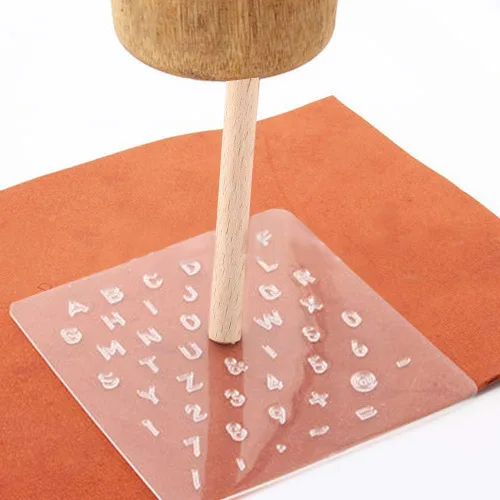 Vista 3 de Juego de herramientas de estampado de cuero, kit de sellos numéricos para manualidades, relieve, carpintería