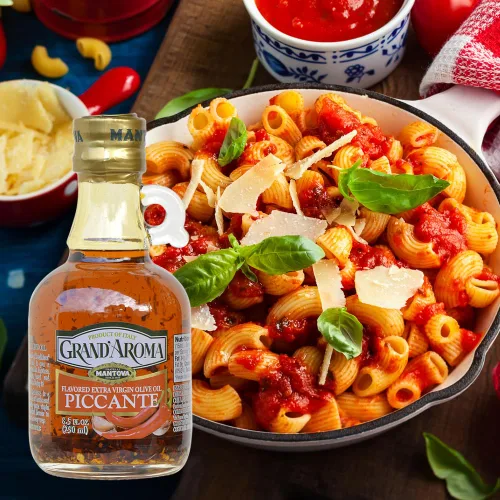 Vista 8 de Mantova Grand'Aroma Piccante Aceite de oliva virgen extra con sabor, fabricado en Italia, prensado en frío, 100% natural, aceite de cocina saludable