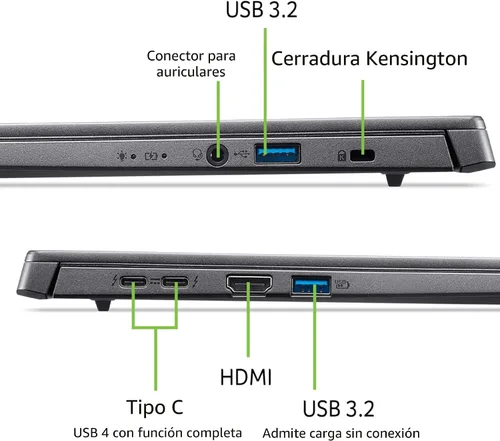 Vista 7 de Acer Aspire Laptop 2026, pantalla táctil, Intel Ultra 7 258V, 32 GB de RAM+