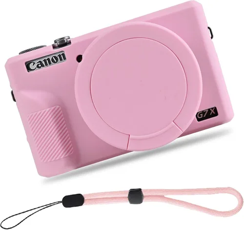 Vista 11 de Funda para cámara Canon G7X Mark III con correa para la muñeca Marrón