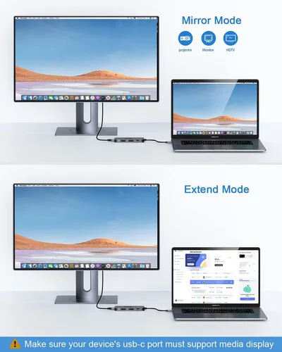 Vista 2 de QGeeM USB C Hub 4 en 1 adaptador AV digital multipuerto 4K HDMI, entrega de energía de 100 W, 2 puertos de datos USB-A, dongle USB C compatible