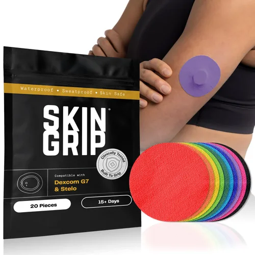 Vista 21 de Skin Grip Parches adhesivos para Dexcom G7 y Stelo CGM – Cubierta impermeable y resistente al sudor para sensor de monitor continuo de glucosa, se