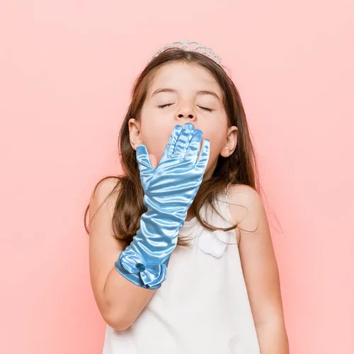 Vista 6 de Penta Angel Guantes de vestir de princesa con lazos largos para niñas y niños pequeños