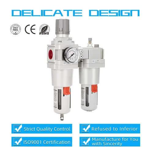 Vista 6 de NANPU 1" NPT Filtro de aire comprimido, regulador y lubricador (FRL) Combo - Separador de trampa de agua/aceite - Calibrador (0-150 psi), elemento