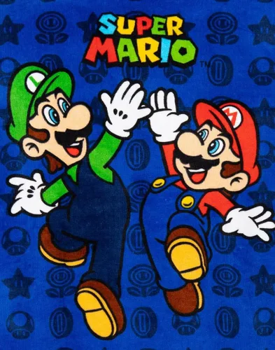 Vista 5 de Super Mario Toalla Poncho para niños Toalla de baño de personajes de juegos para niños Mario Brothers Luigi & Mario Star Blue Changing Robe