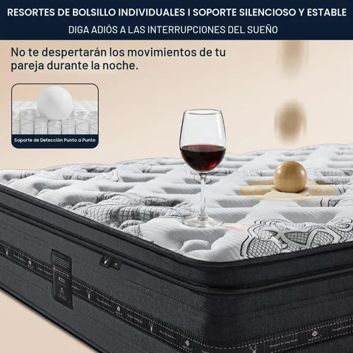 Vista 7 de Colchón individual de 12 pulgadas, colchón híbrido de tamaño individual en una caja, bobinas envueltas individualmente y espuma viscoelástica de gel