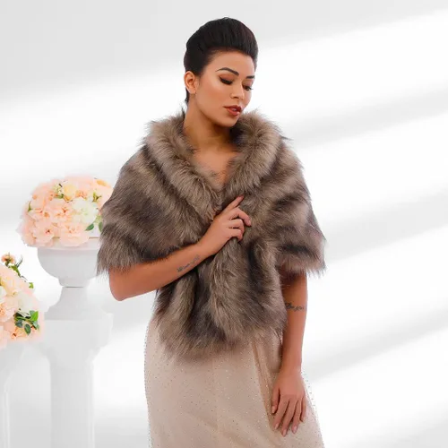 Vista 4 de Yikisdy Chal de piel sintética de los años 20 para boda, para cubrir la piel de la novia, para fiestas, suéteres, accesorios para mujeres y niñas