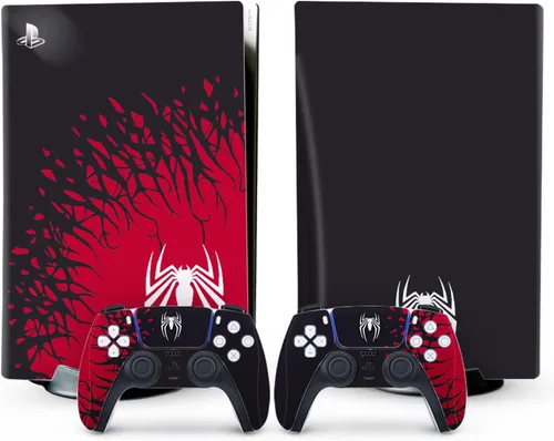 Vista 3 de Edición regular de discos PS5 NOWSKINS Spider Man PS5 Skin para Playstation 5, funda de vinilo 3M premium para PS5 Disc Edition y PS5 Controller