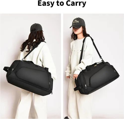 Vista 6 de Bolsa de gimnasio impermeable con compartimento para zapatos y humedad para hombresmujeres, bolsas deportivas para entrenamiento, fitness, viajes