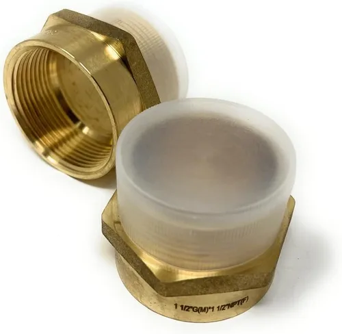 Vista 12 de Adaptador de latón sin plomo Cascada, rosca G británica BSPP macho a NPT hembra (1" x 1" (1 pieza))