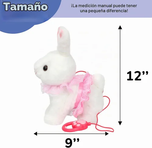 Vista 3 de Hopearl Hopping Bunny - Juguete electrónico interactivo de conejo con correa de control remoto para mascotas, repite lo que dijiste, regalos