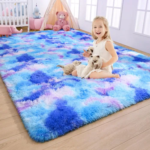 Vista 20 de AROGAN Alfombras suaves de 2 x 4 pies para dormitorio, alfombra mullida de felpa, alfombra peluda que no desprende para guardería, habitación