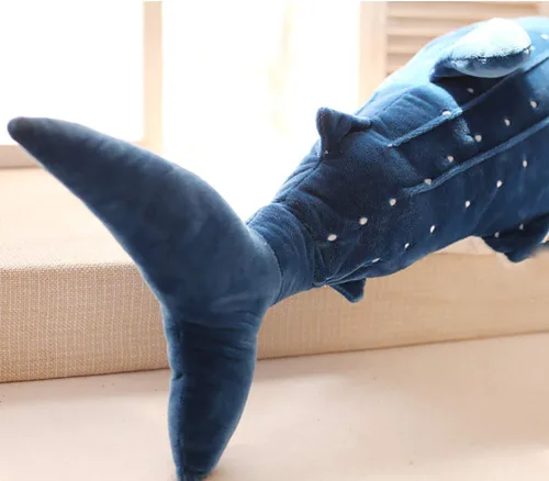 Vista 6 de Peluche de animal de tiburón ballena de peluche, cojín de felpa suave para sofá, cojín de espalda, almohada para abrazar para niños y adultos