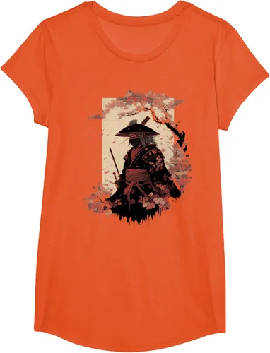 Vista 70 de Camiseta estética vintage samurái de arte japonés samurái retro cereza, Negro