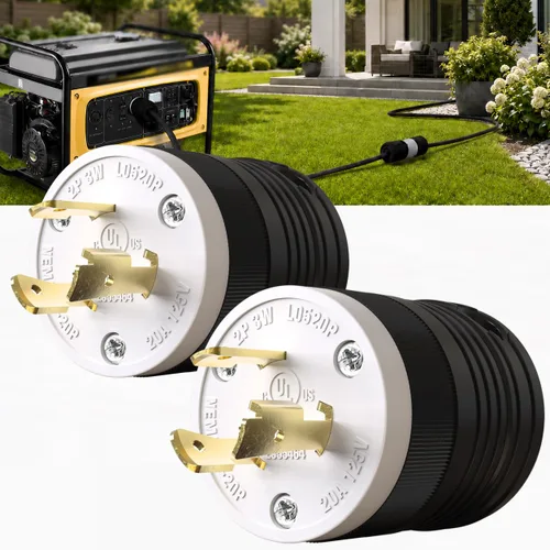 Vista 10 de Paquete de 1 enchufe de bloqueo NEMA L14‑30P de 30 amperios macho 30A 250V Twist Lock L14‑30, enchufe de grado industrial de 3 polos de 4 cables