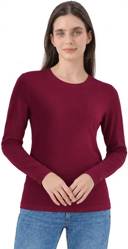 Vista 26 de 100% lana merino capa base mujer suave térmica manga larga camisa diaria Crema natural