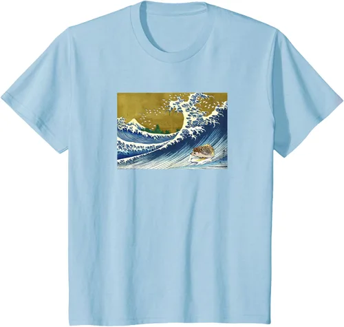 Vista 6 de Camiseta de surf japonés con diseño de erizo Azul Marino