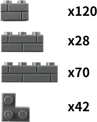 Vista 3 de Juego de ladrillos de perfil de mampostería a granel de 260 piezas de bloques de construcción para pared de construcción de casas, piezas MOC