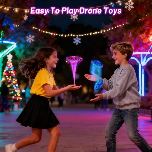 Vista 2 de Mini dron para niños, pequeño dron operado a mano en interiores y exteriores, juguete colorido de pelota voladora con acrobacias, juguetes STEM