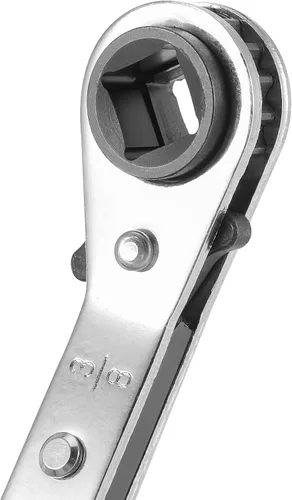 Vista 3 de HOZEON 4 herramientas de llave de servicio HVAC, llave curva de trinquete con adaptador de broca hexagonal, juego de llaves de servicio