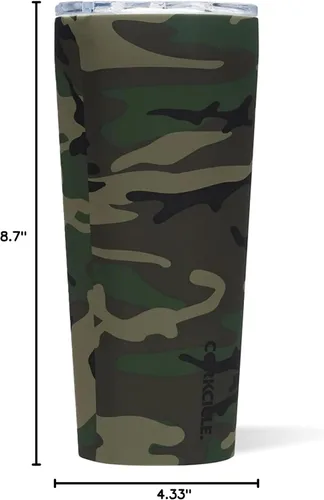 Vista 8 de Corkcicle - Taza de viaje, acero inoxidable con aislamiento Camuflaje del bosque