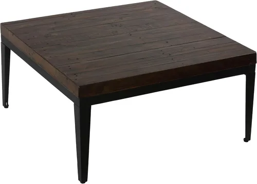 Vista 10 de Cortesi Home Omaha - Mesa auxiliar en madera maciza y meta, 22 pulgadas de alto, marrón oscuro