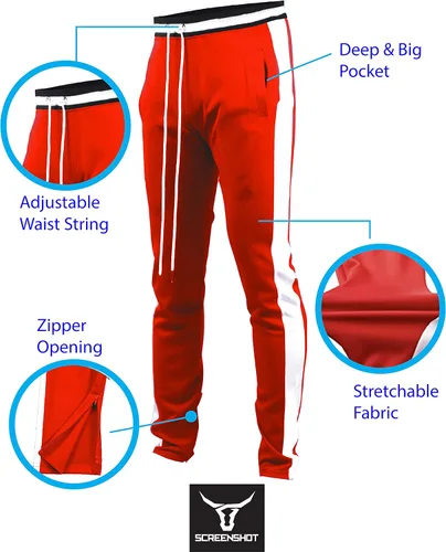 Vista 5 de SCREENSHOT - Pantalones deportivos para hombre, estilo hip hop, de alta calidad, ajustados, cómodos, atléticos, para entrenamiento, moda urbana