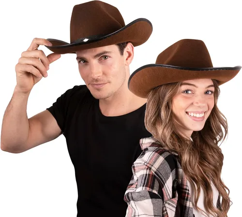Vista 4 de Sombrero de fieltro Kangaroo de vaquero con tachas, Marrón