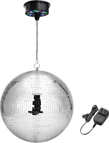 Vista 11 de Yescom Bola de discoteca grande de 12 "con motor giratorio 6RPM 18 RGBW
