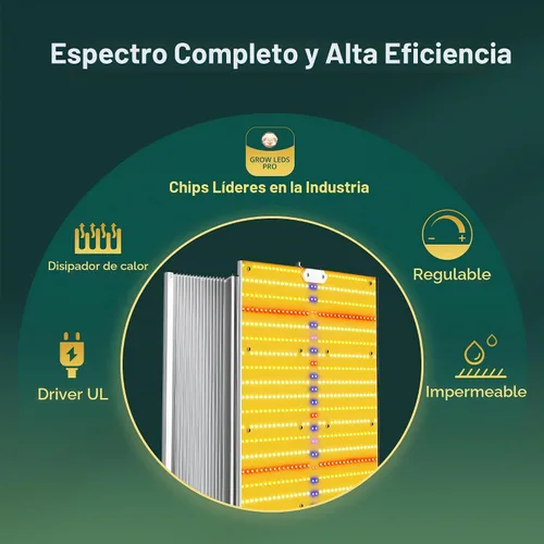 Vista 3 de Luz de Crecimiento LED SH1200 Mejorada 2025, Luces de Crecimiento LED de Espectro Completo Regulables con UV e IR para Plantas