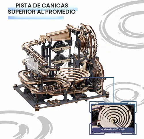 Vista 3 de ROBOTIME Rompecabezas 3D Marble Run - LGA01 Marble Night City Modelo de madera para construir - Kits de construcción de modelos para adultos