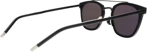 Vista 5 de SAINT LAURENT Gafas de sol unisex, montura negra mate, lentes grises, 2.402 in, Gris