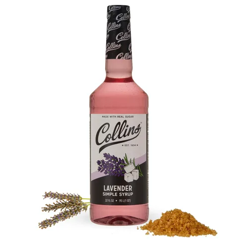 Vista 9 de Jarabe Simple de Lavanda Collins con Azúcar Real para Cócteles, Spritz, Té Helado, Limonada, Chocolate Caliente, Postre, Repostería, Jarabes