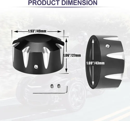 Vista 6 de Tapas de aluminio CNC para tuercas de eje delantero, tapas de cubo de rueda para Can-Am Spyder GS RS RT ST F3 todos los modelos 2018 en adelante