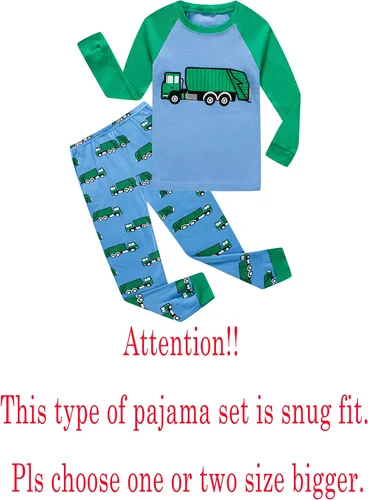 Vista 2 de KikizYe - Conjunto de pijamas para niños y niñas pequeños y grandes, ropa de dormir de 100% algodón