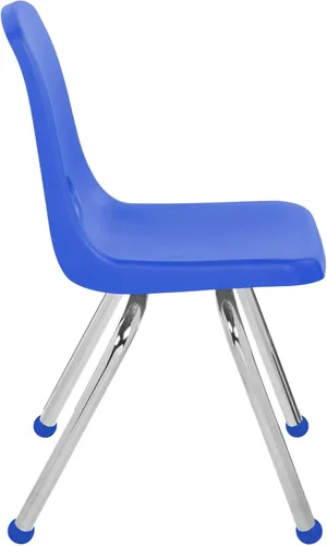 Vista 9 de FDP 15407-BL - Silla escolar apilable de 8 pulgadas con deslizadores de Azul