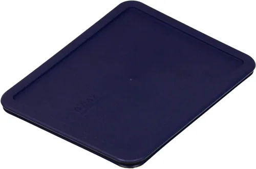 Vista 4 de Pyrex 7212-PC, 7211-PC y 7210-PC tapas azules de almacenamiento de alimentos, fabricadas en Estados Unidos BPA-Free Plastic Rectangular Design