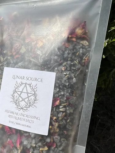 Vista 7 de Removedor de hexágonos, ritual sin cruzar, 12 onzas, sal de baño Muro de protección espiritual ardiente de corte de cordón de brujería desterrando