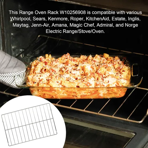 Vista 8 de Rejilla de horno W10256908 mejorada de 61 cm x 40 cm para piezas de estufa y horno Whirlpool Reemplaza W10138079, W10179196, 3195710 estante