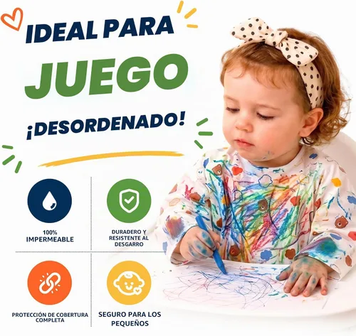 Vista 2 de Eli with Love Disposable Bibs Individually Wrapped Bib with Crumb Catcher - Waterproof Baby Bibs For Feeding