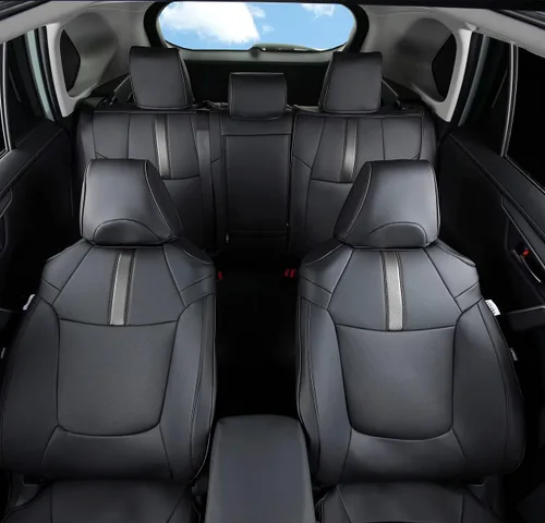 Vista 11 de Fundas de asiento RAV4 de ajuste personalizado, piel sintética impermeable para Toyota RAV4 2013-2018 (beige)